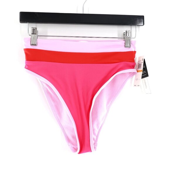Salt + Cove Juniors High Waist Colorblock Swim Bottom Women S Pink Separates NWT - Picture 2 of 11